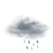 Ciel couvert avec pluies faibles