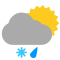 Intervalles nuageux avec neige fondue