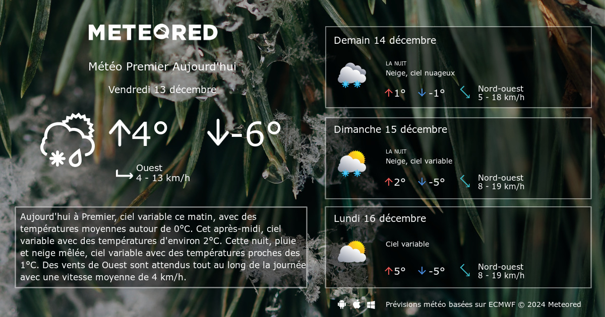 Météo Premier 14 Jours - Tameteo.com | Meteored